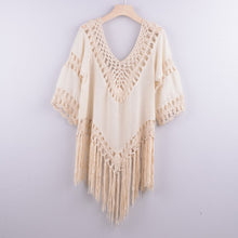 Load image into Gallery viewer, Hollow Out Tassel,Bohemian Blouse,Boho Shirts