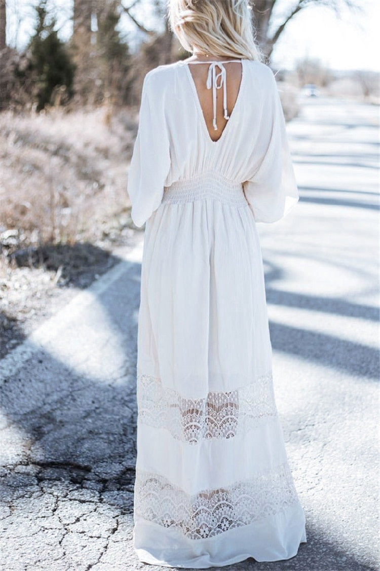 Maxi Dress, Boho Dress,Lace Hollow Out Boho Queens Maxi Dress, Boho Dress,Lace Hollow Out Boho Queens