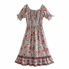 Load image into Gallery viewer, Boho Dress,Off Shoulder Sundress,Beach Midi Dress
