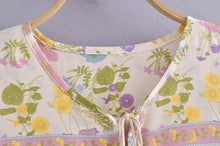 Load image into Gallery viewer, Beige Floral Print,Bohemian Maxi Dress,Boho Dress