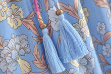 Load image into Gallery viewer, Blue Floral Print ,Bohemian Skirt,Boho Maxi Skirt