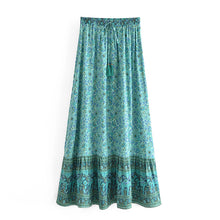 Load image into Gallery viewer, Camel Floral Print,Bohemian skirt ,Boho Maxi Skirt