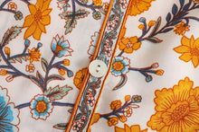 Load image into Gallery viewer, Boho Blouse, Vintage beach Shirt,Floral print