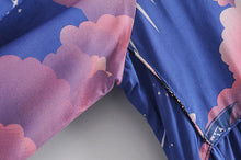 Load image into Gallery viewer, Star and Moon Print Boho Dress,Bohemian Maxi Sundress