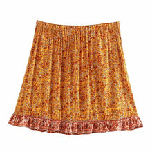 Load image into Gallery viewer, Boho Skirt, Mini Skirt, Wild Flower