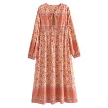 Load image into Gallery viewer, Multi Floral Print,Bohemian Maxi Dress Robe,Boho Dresses
