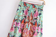 Load image into Gallery viewer, Peacock Floral Print,Bohemian Maxi Skirts,Boho Skirts