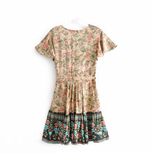 Load image into Gallery viewer, Bohemian Mini Dress, Boho Wrap Dress,Floral Print
