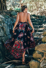 Load image into Gallery viewer, Peacock floral print, Bohemian dresses,Boho midi sundress