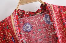 Load image into Gallery viewer, Boho Robe, Kimono Robe,Nova Red Floral
