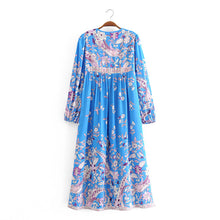 Load image into Gallery viewer, Floral Print,Bohemian Midi Sundress,Boho Dress