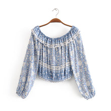 Load image into Gallery viewer, Boho Blouse, Vintage Blouse,Floral Print