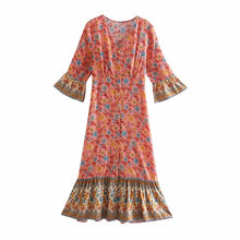 Load image into Gallery viewer, Maxi Dress, Boho Sundress,Floral Print