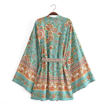 Load image into Gallery viewer, Horse Floral print , Bohemian kimono ,Boho cover-ups