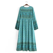 Load image into Gallery viewer, Pink Floral Print ,Bohemian Maxi Dress ,Boho Dress