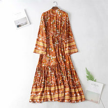 Load image into Gallery viewer, Multi Floral Print, Boho Dress ,Bohemian Maxi Dress