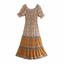 Load image into Gallery viewer, Floral Print Sundress,off Shoulder Boho Dress ,Maxi Dress