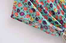 Load image into Gallery viewer, Green Floral Print,Bohemian Maxi Dress,Boho Dress