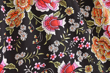 Load image into Gallery viewer, Black Floral Print,Bohemian Skirt,Boho Maxi Skirt