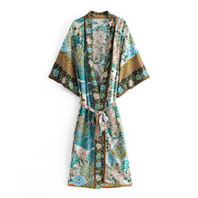 Load image into Gallery viewer, Boho Kimono,Bikini Cover-ups,Peacock Print
