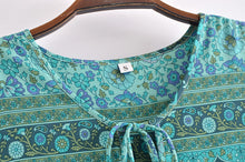 Load image into Gallery viewer, Pink Floral Print ,Bohemian Maxi Dress ,Boho Dress