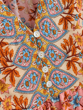 Load image into Gallery viewer, Floral print v-neck,Boho sundress,Boho mini dress