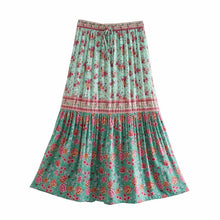 Load image into Gallery viewer, Pink Floral Printed,Midi Skirt,Boho Skirt
