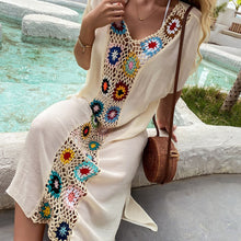 Load image into Gallery viewer, Solid Embroidery, Bohemian Maxi Dress,Boho Sundress