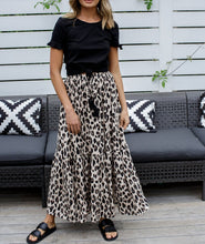 Load image into Gallery viewer, Leopard Print Bohemian Skirt,Rayon Cotton Maxi Boho Skirts