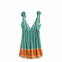 Load image into Gallery viewer, Strap Mini Dress, Boho Dress,Floral Print