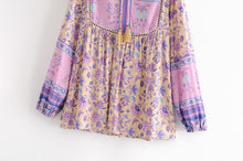 Load image into Gallery viewer, Boho Blouse, Vintage Blouse,Floral Print