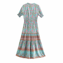 Load image into Gallery viewer, Ruffles Floral,Bohemian Midi Dress ,Boho Dress