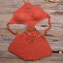 Load image into Gallery viewer, Knitted Hollow tassel,Bikini Swimsuit ,Biquini Swim Beachwear