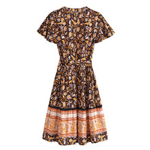 Load image into Gallery viewer, Floral Print,Beach Wrap Mini Dress,Boho Dresses