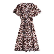 Load image into Gallery viewer, Leopard Print, Beach Mini Dress ,Boho Dresses