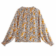Load image into Gallery viewer, Boho Blouse, Vintage beach Shirt,Floral print