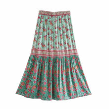 Load image into Gallery viewer, Pink Floral Printed,Midi Skirt,Boho Skirt