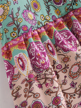 Load image into Gallery viewer, Floral print,deep V-neck,mini dress ,Boho dresses