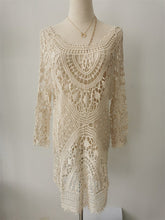 Load image into Gallery viewer, Hollow Lace, Boho Mini Dress,bohemian Sundress