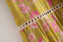 Load image into Gallery viewer, Boho Skirt, Maxi Skirt, Yellow Wild Flower