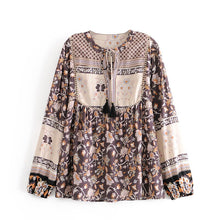 Load image into Gallery viewer, Boho Blouse, Vintage Blouse,Floral print