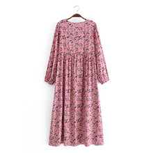 Load image into Gallery viewer, Floral print, Boho Maxi dress,Vintage sundress
