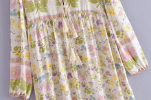 Load image into Gallery viewer, Beige Floral Print,Bohemian Maxi Dress,Boho Dress