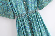 Load image into Gallery viewer, Floral Print , Bohemian Sundress,Boho Maxi Dress