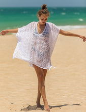 Load image into Gallery viewer, Solid Hollow, Bohemian Mini Dress, Boho Cover-ups