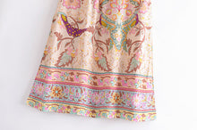 Load image into Gallery viewer, Peacock Floral Print,Bohemian Maxi Skirts,Boho Skirts