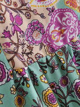 Load image into Gallery viewer, Floral print,deep V-neck,mini dress ,Boho dresses