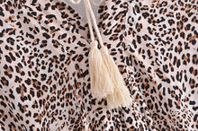 Load image into Gallery viewer, Leopard Floral Print ,Maxi Dress, Beach Boho Dress