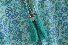 Load image into Gallery viewer, Green Floral Print, Loose Blouses ,Boho Shirts