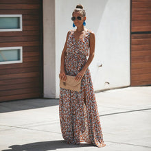 Load image into Gallery viewer, Floral Print ,Bohemian Maxi Dress,Boho Sundress